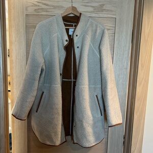 Women's Cream and Brown Vintage down Jacket